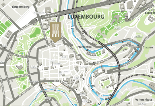 Plan de Luxembourg et ses environs © Viaah